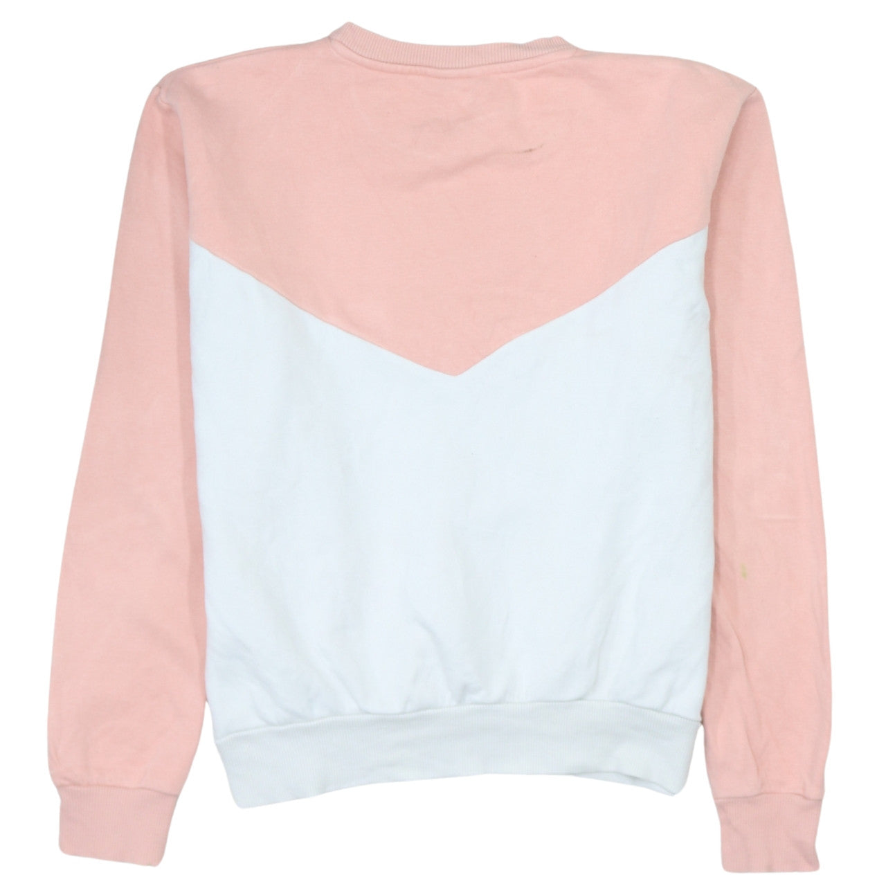 Ellesse Womens Pink White Sweatshirt UK 16 Cotton Blend Logo Pullover