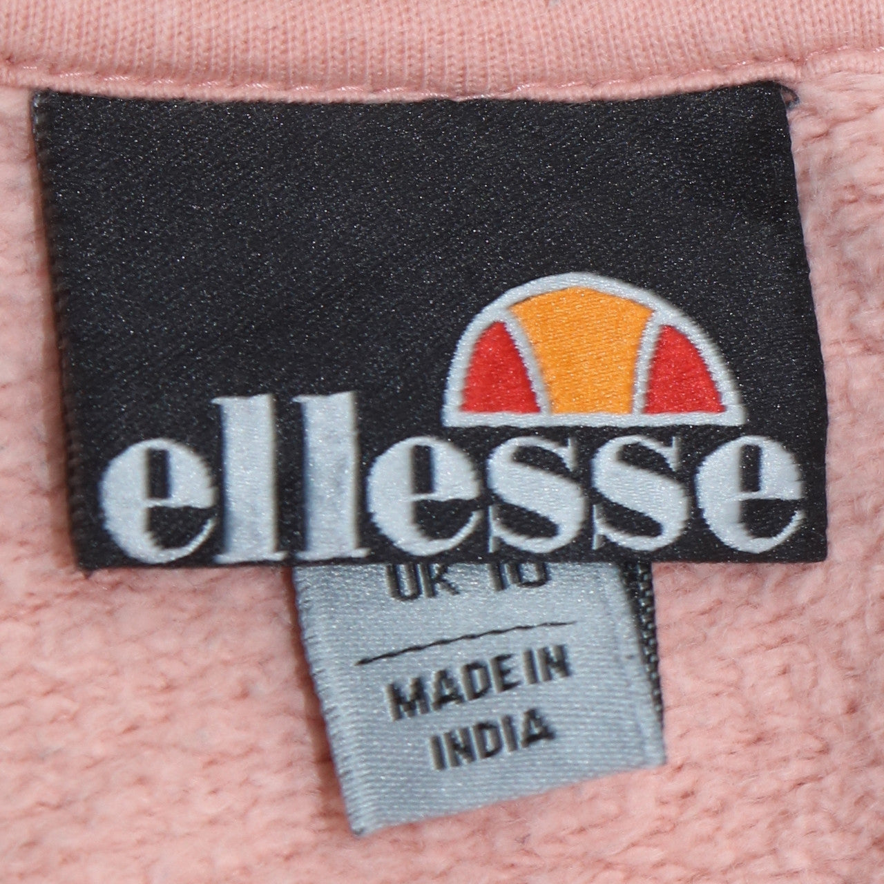 Ellesse Womens Pink White Sweatshirt UK 16 Cotton Blend Logo Pullover