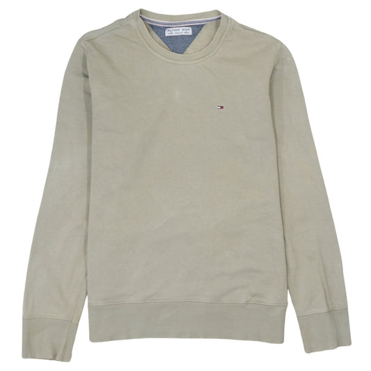 Tommy Hilfiger Men Beige Medium Pullover Sweatshirt Graphic Logo