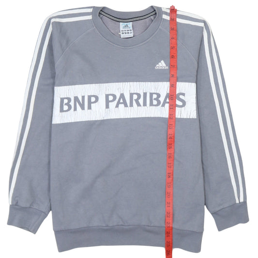 Adidas Boys Grey Sweatshirt 13-14Y Tennis Pullover Graphic Logo Regular Fit