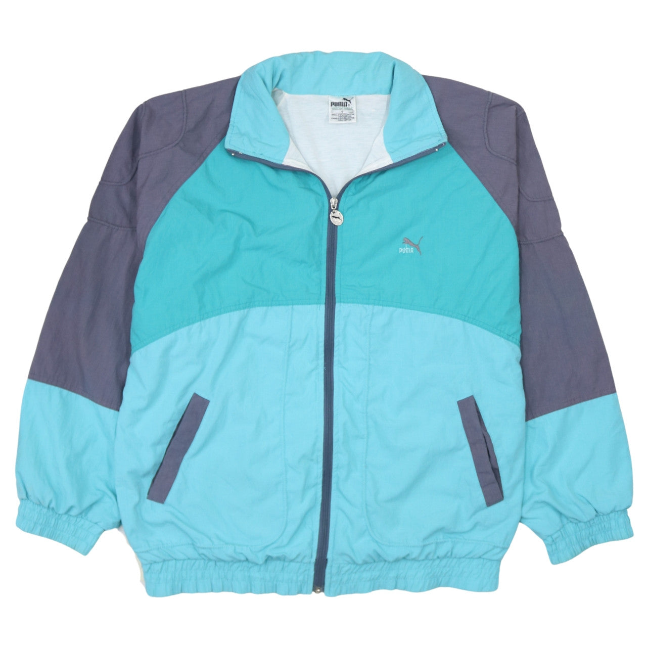 Puma Womens Blue Retro Windbreaker Jacket Size 6