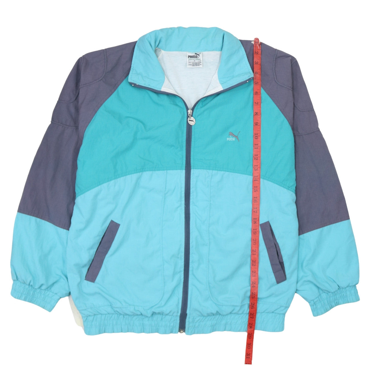 Puma Womens Blue Retro Windbreaker Jacket Size 6
