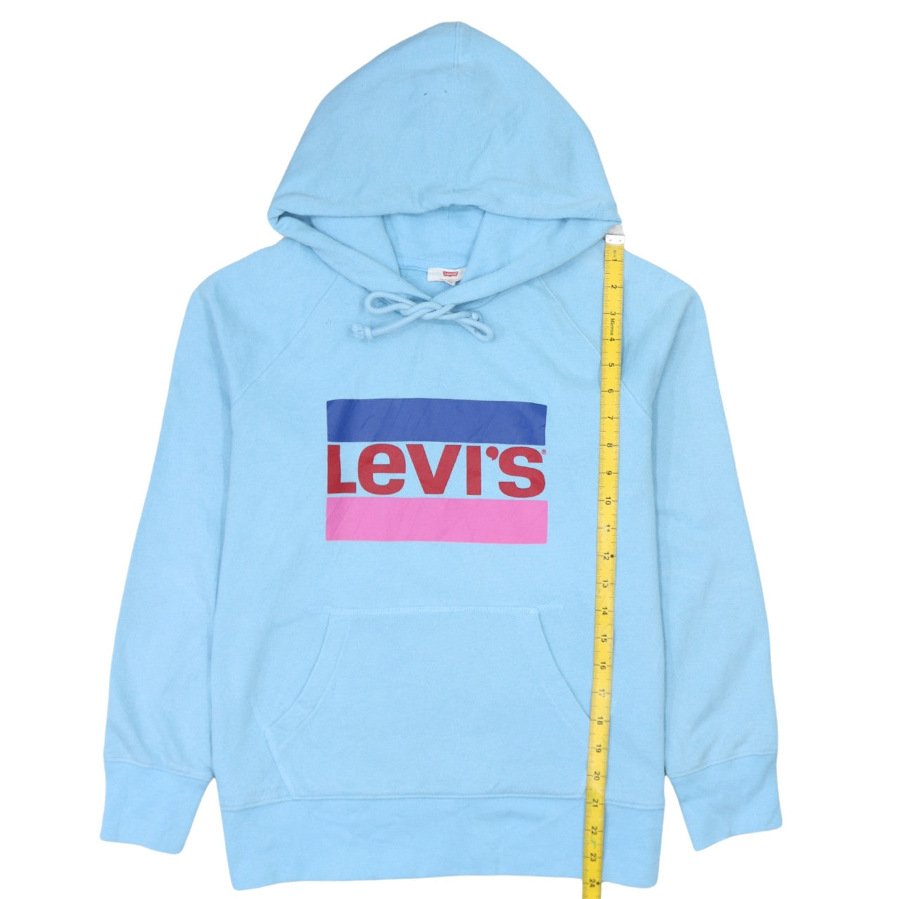 Levi's Women Blue XS Pullover Hoodie Graphic Logo Raglan Sleeve