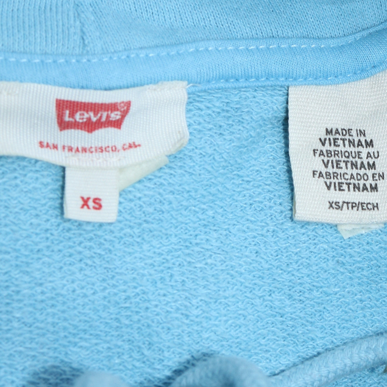 Levi's Women Blue XS Pullover Hoodie Graphic Logo Raglan Sleeve