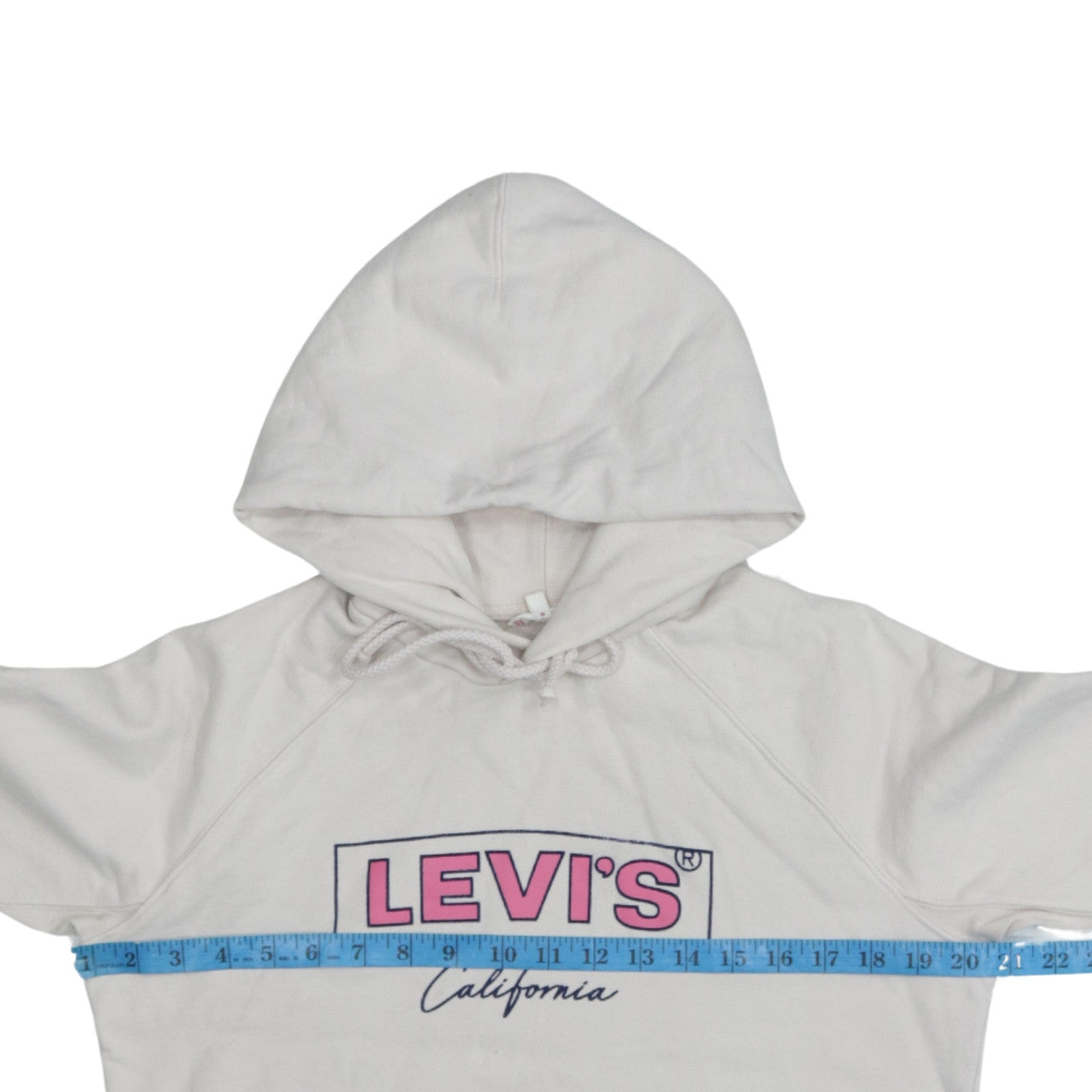Levi's Women's White XS Pullover Hoodie Logo Print Raglan