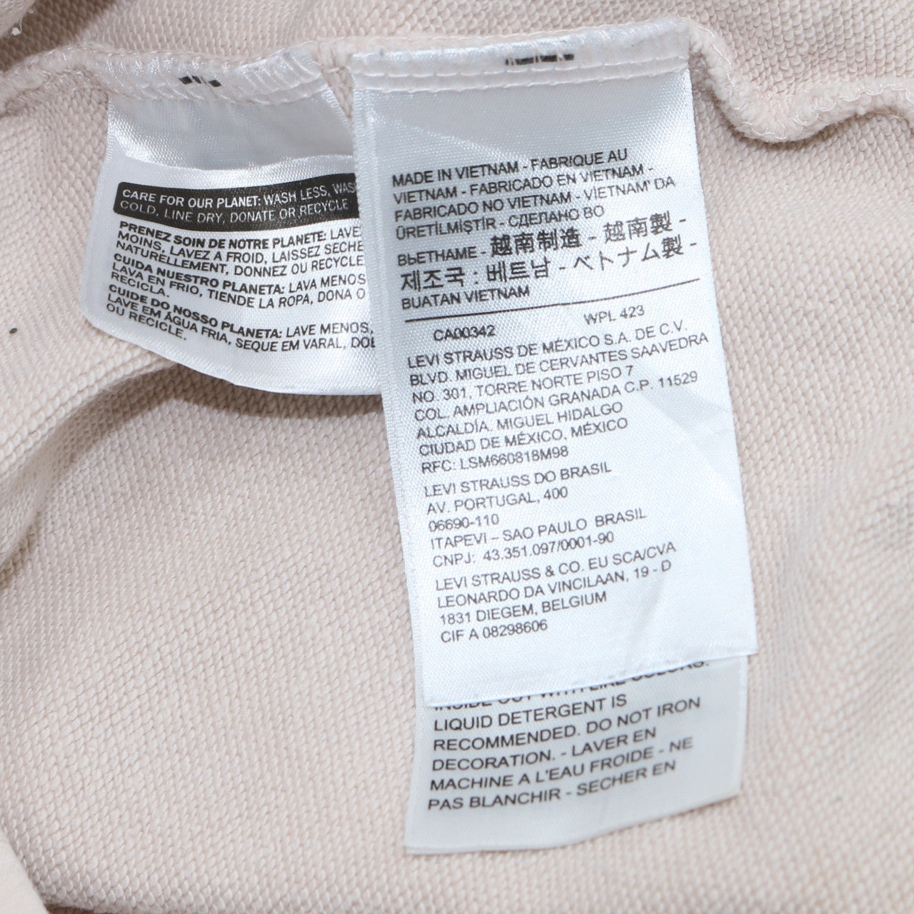 Levi's Women's White XS Pullover Hoodie Logo Print Raglan