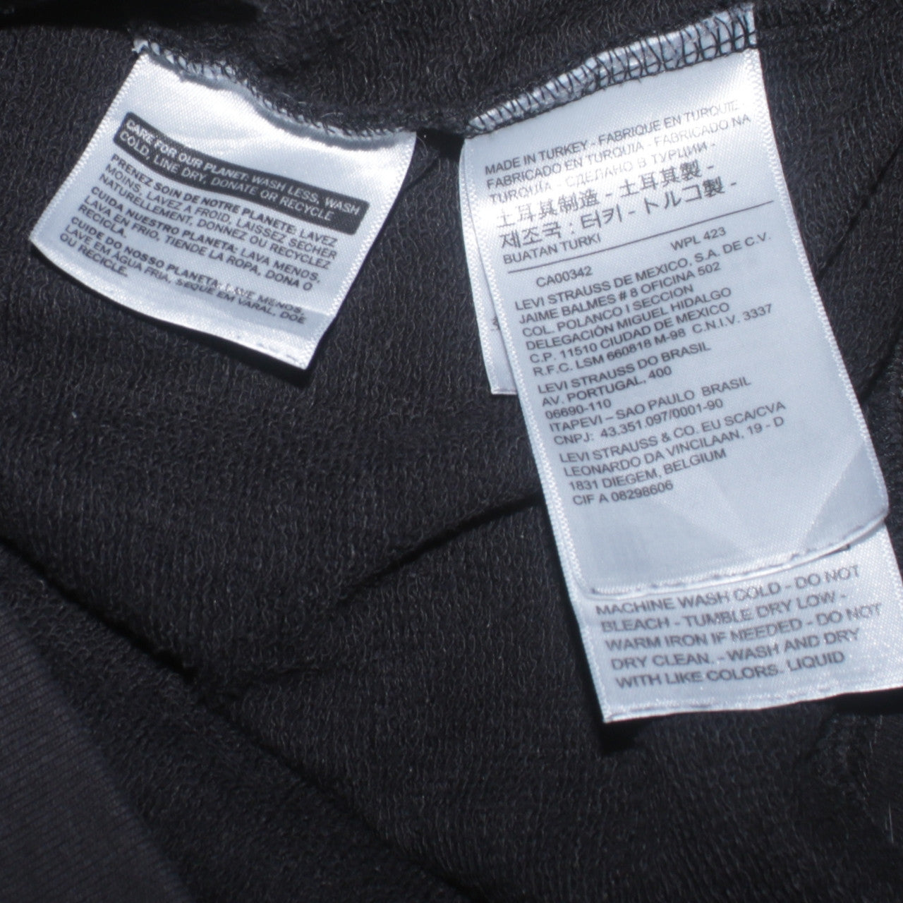 Mens UK M Regular Levi Strauss Black Pullover Hoodie