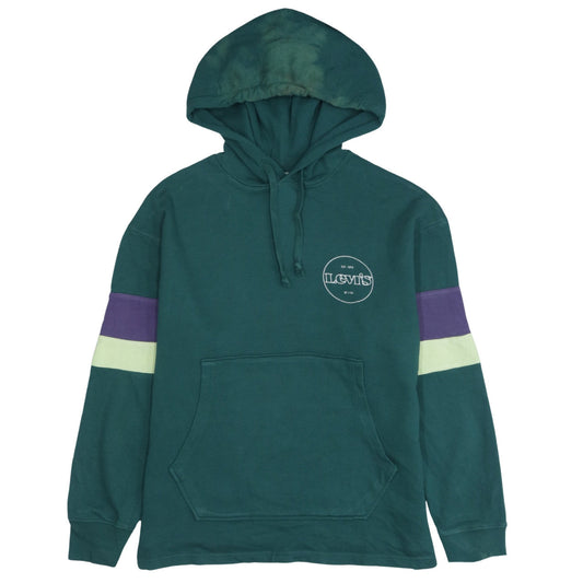 Levi's Men's Green Pullover Hoodie Small Relaxed Fit Logo