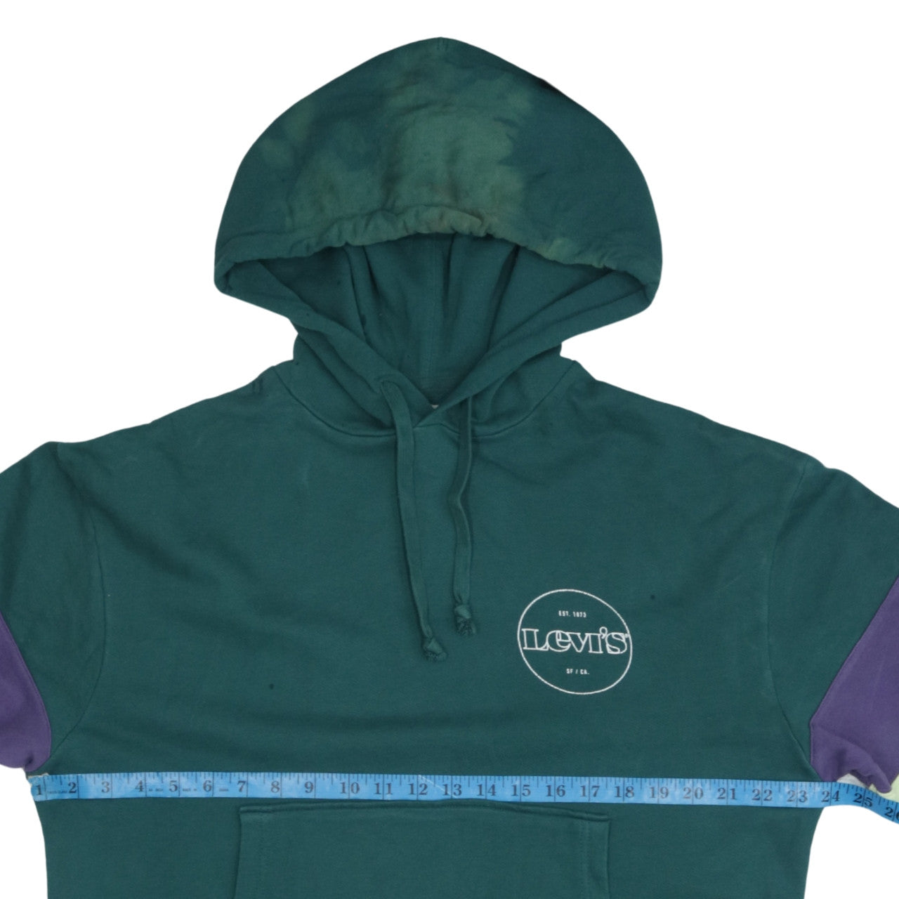 Levi's Men's Green Pullover Hoodie Small Relaxed Fit Logo