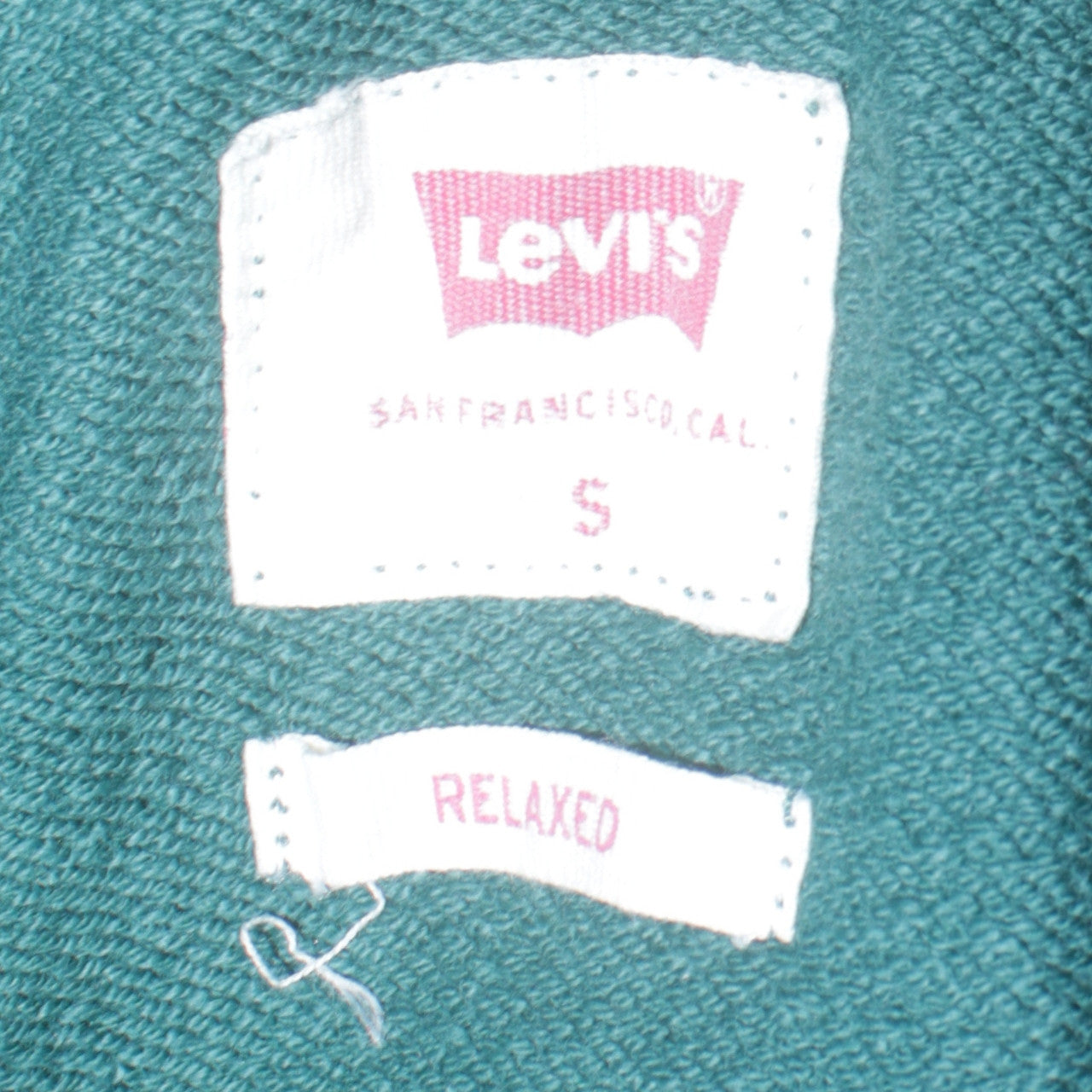Levi's Men's Green Pullover Hoodie Small Relaxed Fit Logo