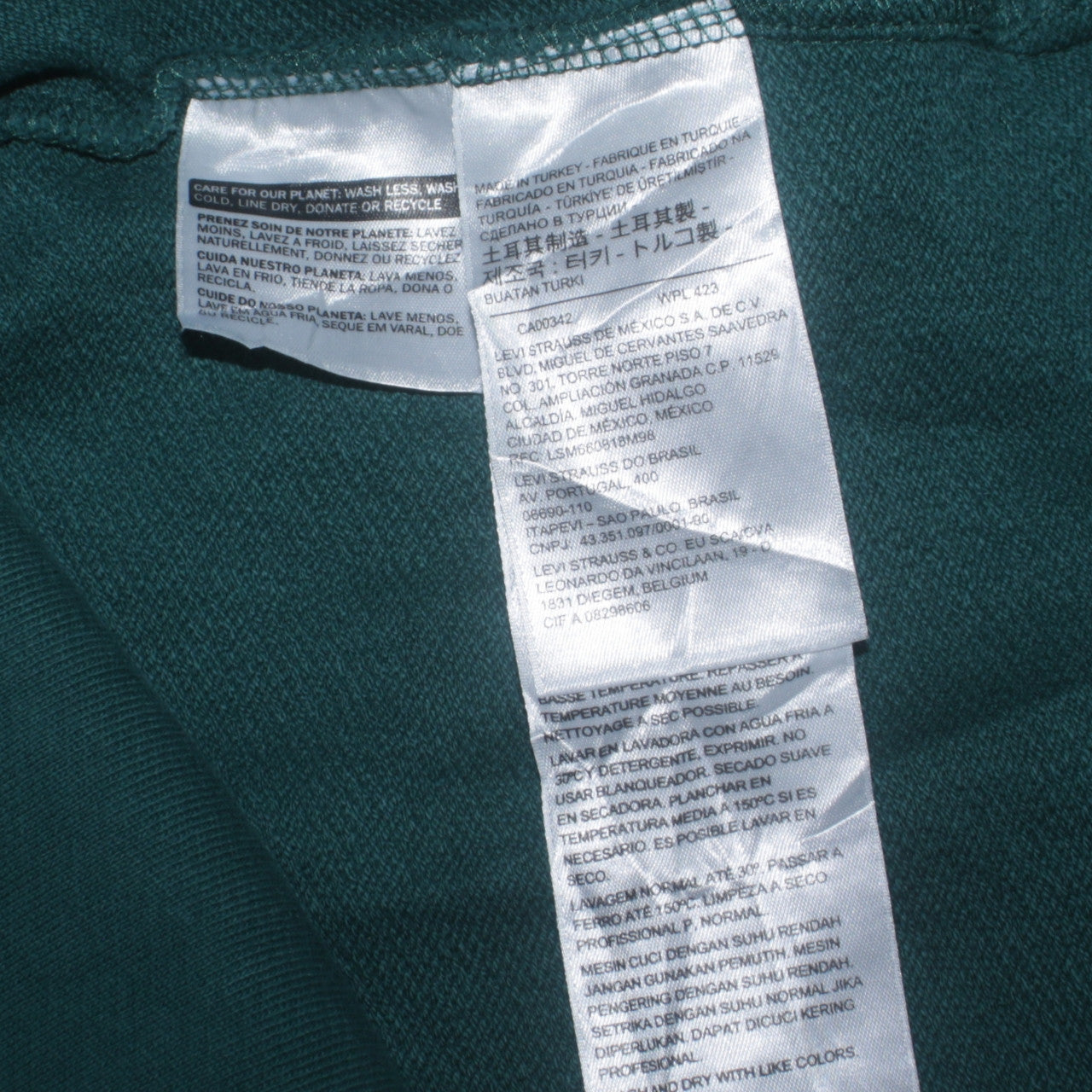 Mens UK S Relaxed Levi's Green Pullover Hoodie