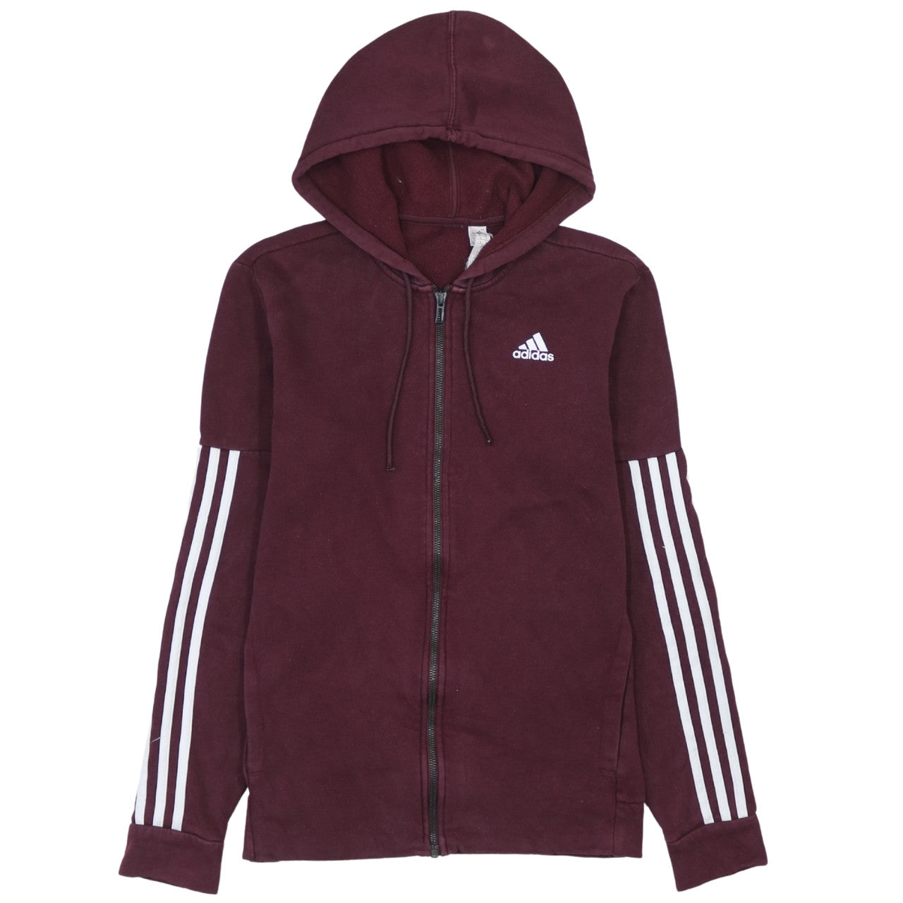 Adidas Men’s Red Full Zip Hoodie Size M Sports Logo Fleece