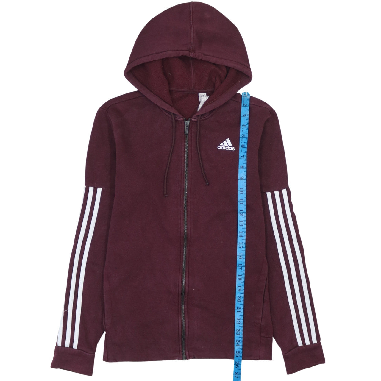 Adidas Men’s Red Full Zip Hoodie Size M Sports Logo Fleece