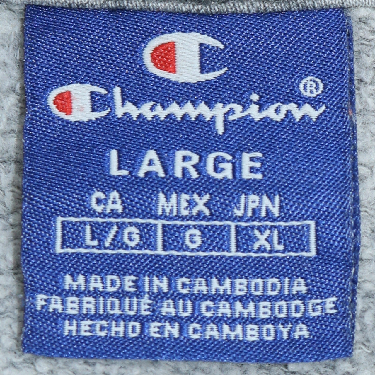 Champion Men’s Grey Pullover Sweatshirt L Logo Print Cotton