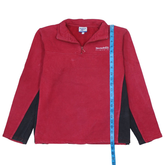 Reebok Red XL Fleece 1/4 Zip Sweatshirt Unisex Adults Sportswear
