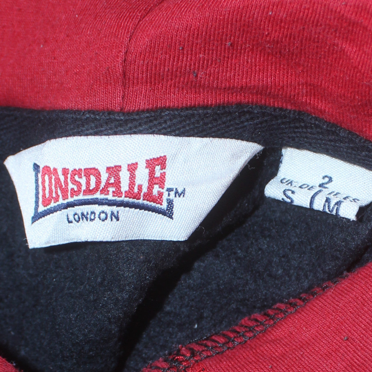 Lonsdale Men's Black Pullover Hoodie S Graphic Logo Sportswear