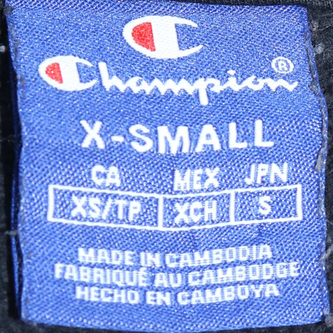 Champion Mens Black XS Pullover Hoodie Logo Graphic Cotton