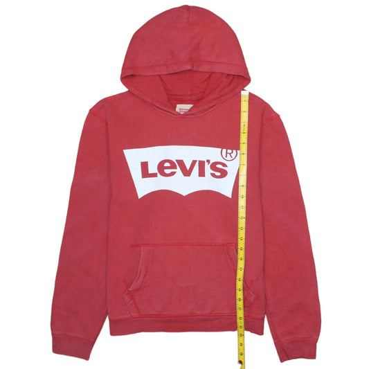 Levi's Boys Red Pullover Hoodie 16 Years Graphic Logo Casual Sweatshirt