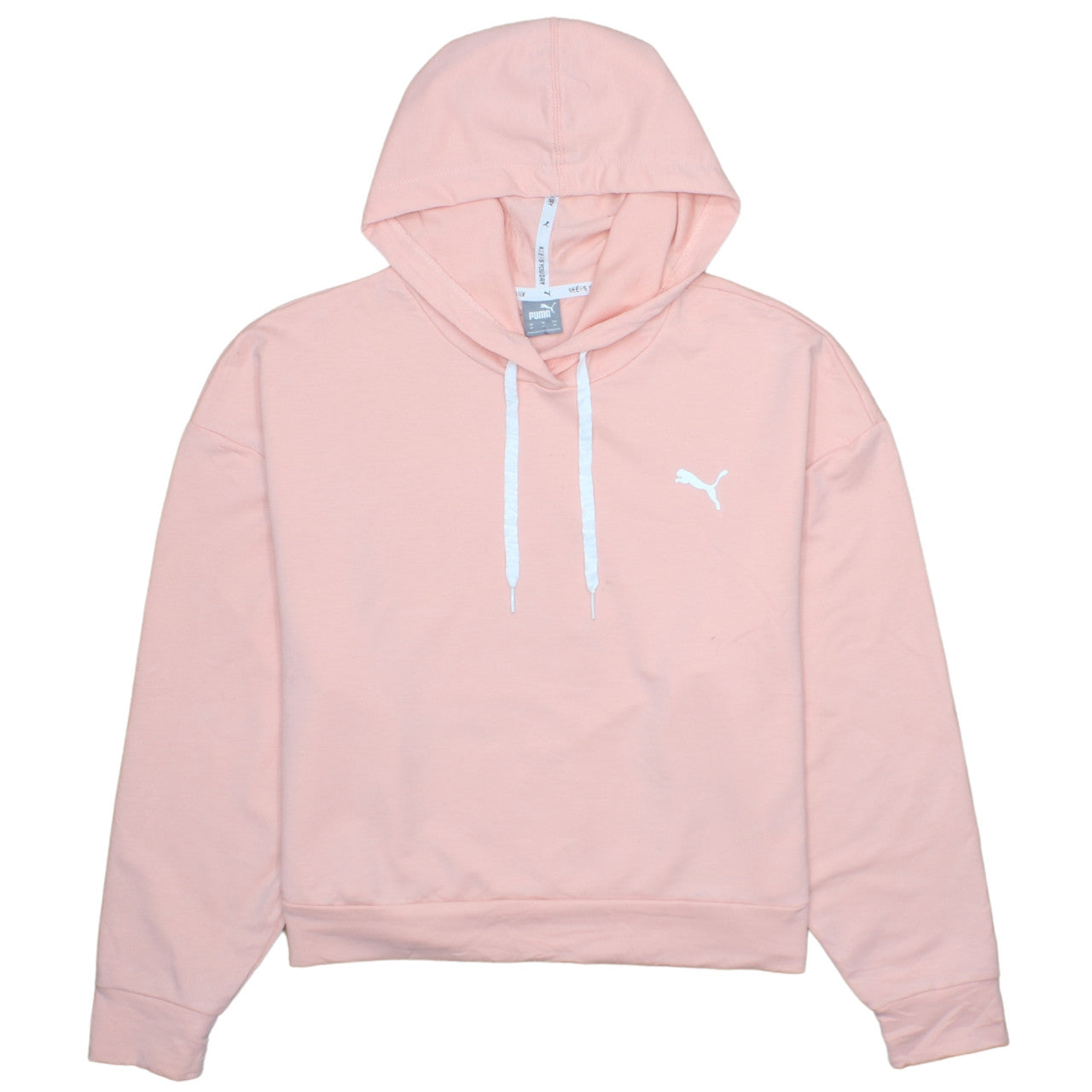 Puma Womens Pink Hoodie Sweatshirt M Medium Pullover Cotton Blend