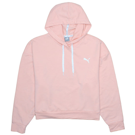 Puma Womens Pink Hoodie Sweatshirt M Medium Pullover Cotton Blend