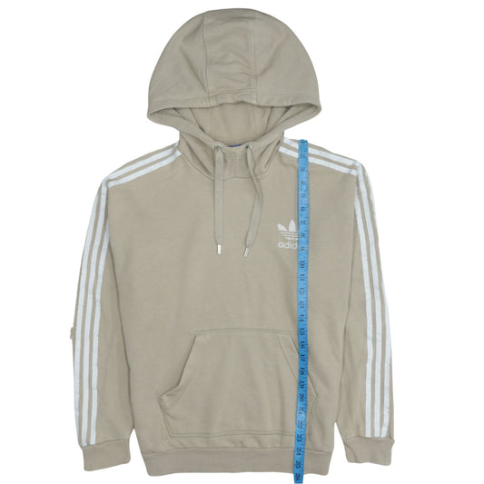 Adidas Womens Beige Pullover Hoodie UK 12 Casual Cotton Blend