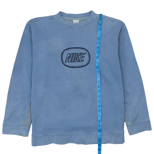 Nike Men’s Blue Pullover Sweatshirt L Crew Neck Embroidered Logo