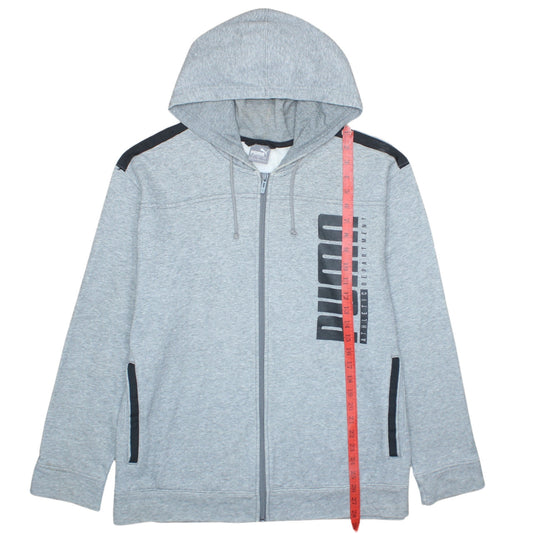 Puma Mens Grey Full Zip Hoodie Sweatshirt Size L Sportswear