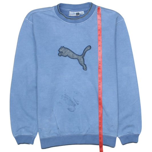 Puma Men’s Blue Sweatshirt S Pullover Crew Neck Long Sleeve Logo