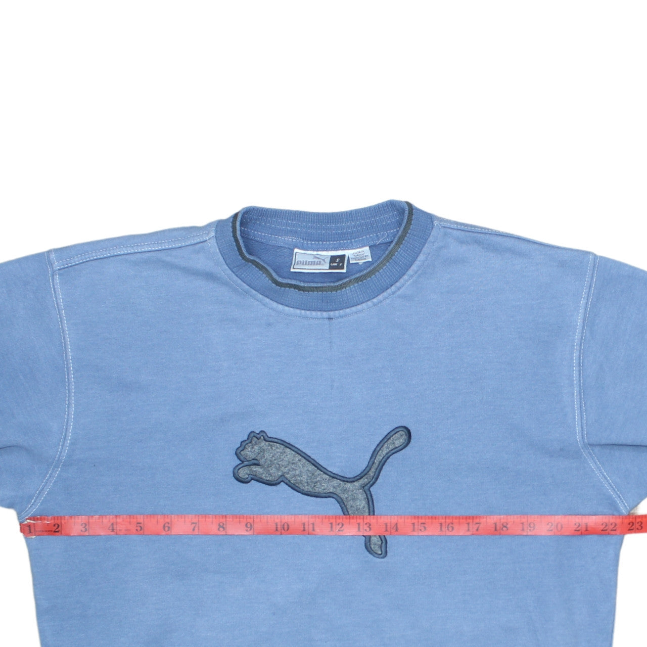 Puma Men’s Blue Sweatshirt S Pullover Crew Neck Long Sleeve Logo