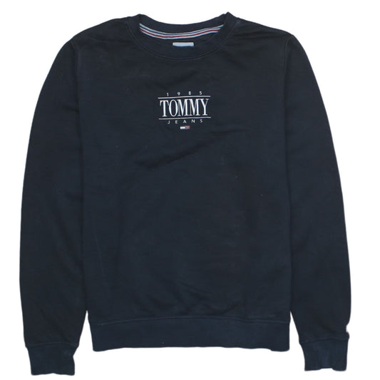 Tommy Jeans Women’s Black Pullover Sweatshirt Size S Crew Neck Logo