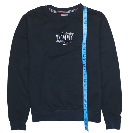 Tommy Jeans Women’s Black Pullover Sweatshirt Size S Crew Neck Logo