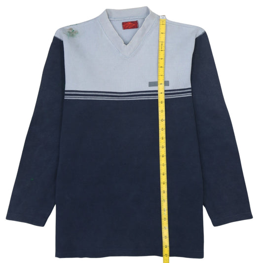 Lee Cooper Mens Blue V-Neck Pullover Sweatshirt Size M Regular Fit