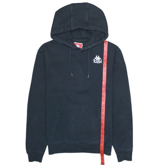 Kappa Men’s Black Pullover Hoodie Small Logo Graphic Sportswear