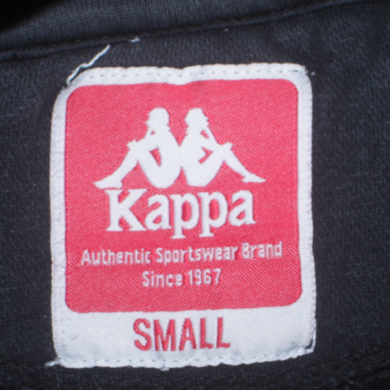 Kappa Men’s Black Pullover Hoodie Small Logo Graphic Sportswear