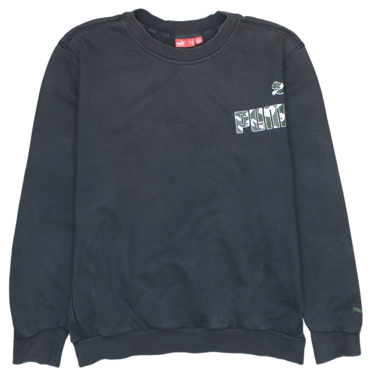 Puma Mens Black XL Sweatshirt Crew Neck Long Sleeve Sportswear