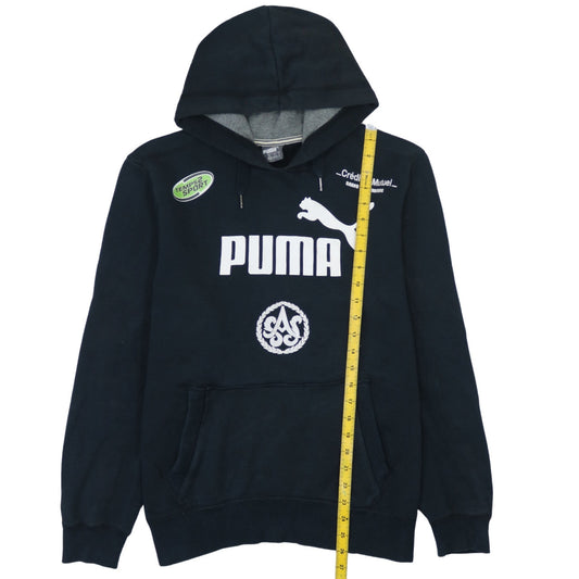 Puma Men's Black Pullover Hoodie M Logo Graphic Sportswear
