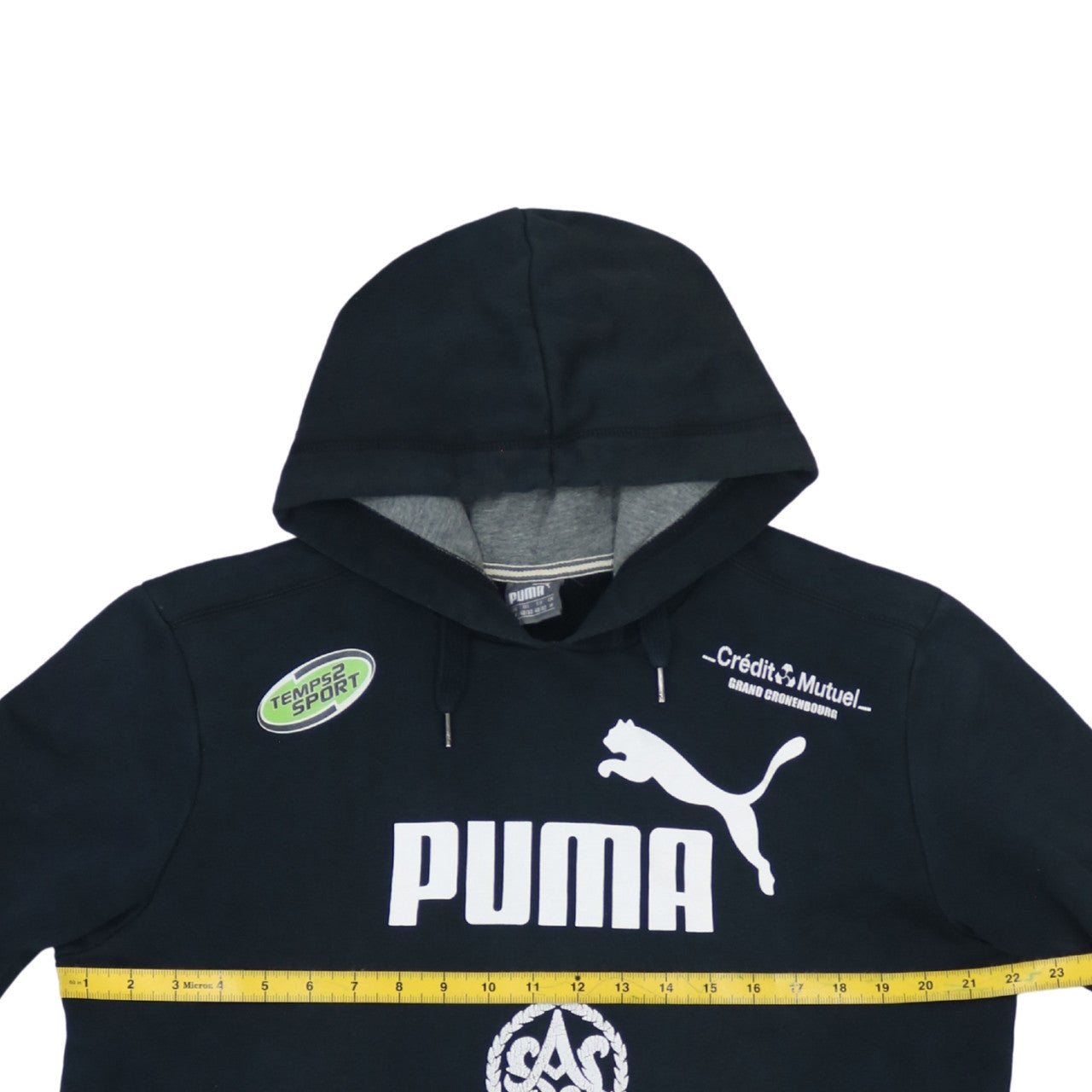 Puma Men's Black Pullover Hoodie M Logo Graphic Sportswear