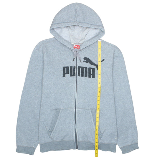 Puma Mens Grey XL Full Zip Hoodie Sports Logo Sweatshirt