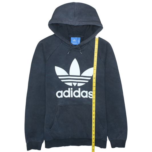 Adidas Mens Black Pullover Hoodie M Logo Graphic Fleece Sportswear