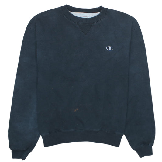 Champion Men's Black Medium Pullover Sweatshirt Crew Neck Logo