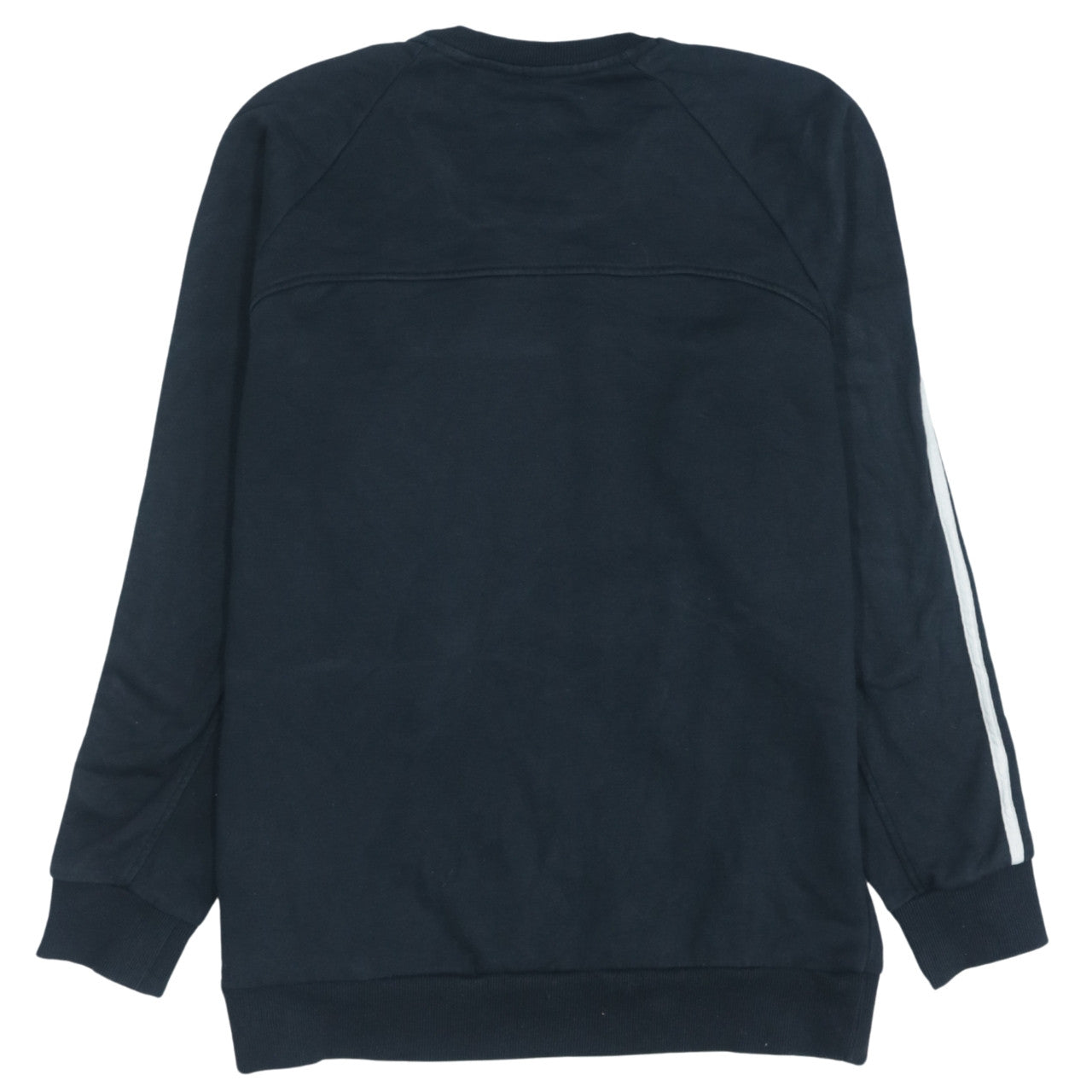 Adidas Mens Black L Sweatshirt Pullover Striped Logo Sportswear