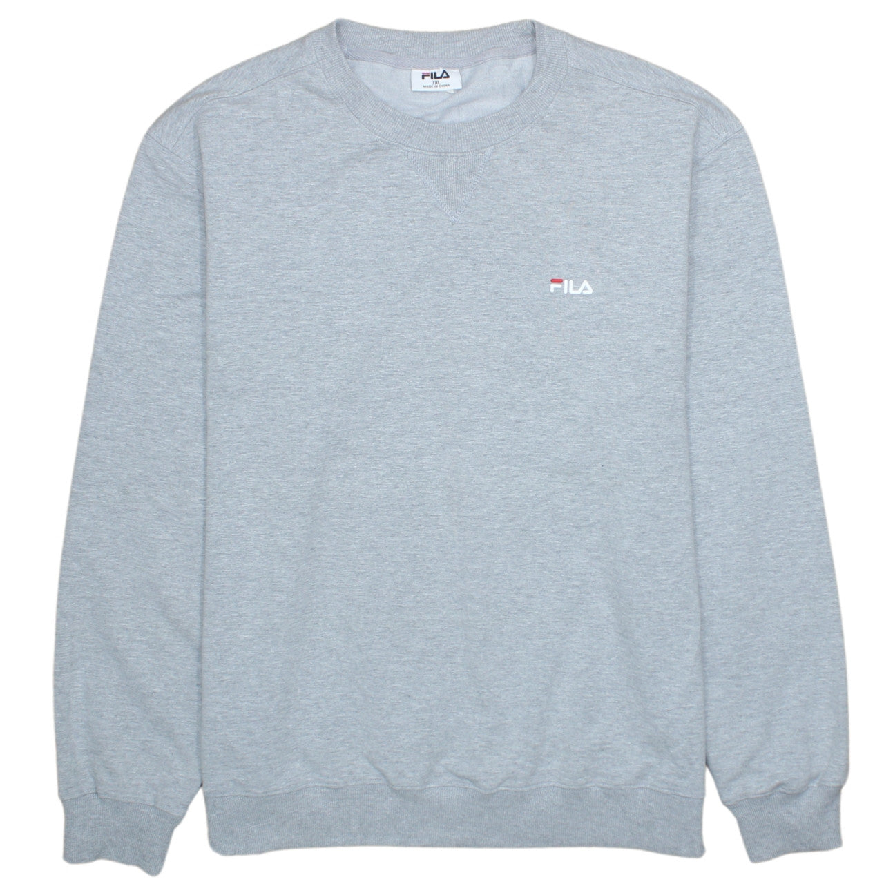 Fila Mens Grey 3XL Pullover Sweatshirt Crew Neck Long Sleeve