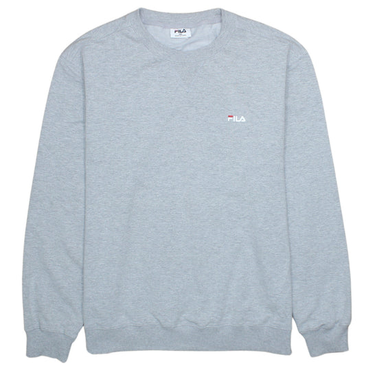 Fila Mens Grey 3XL Pullover Sweatshirt Crew Neck Long Sleeve