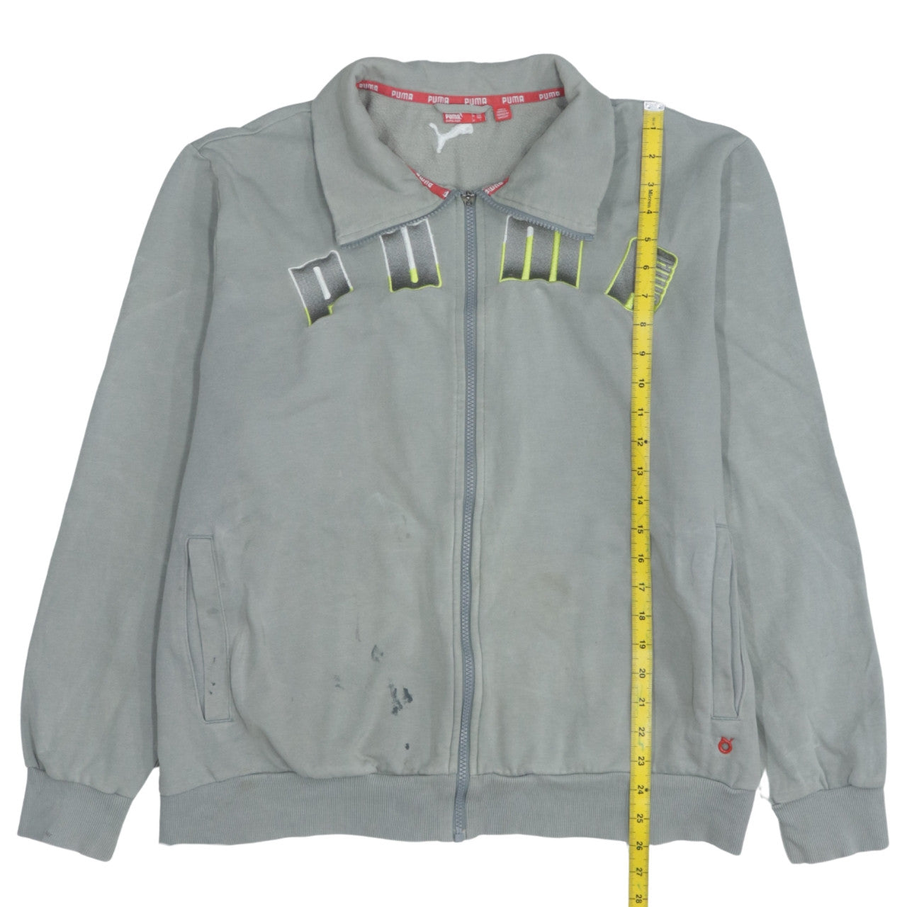 Puma Men’s Grey Full Zip Sweatshirt Jacket L Sports Logo