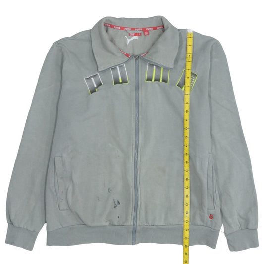 Puma Men’s Grey Full Zip Sweatshirt Jacket L Sports Logo