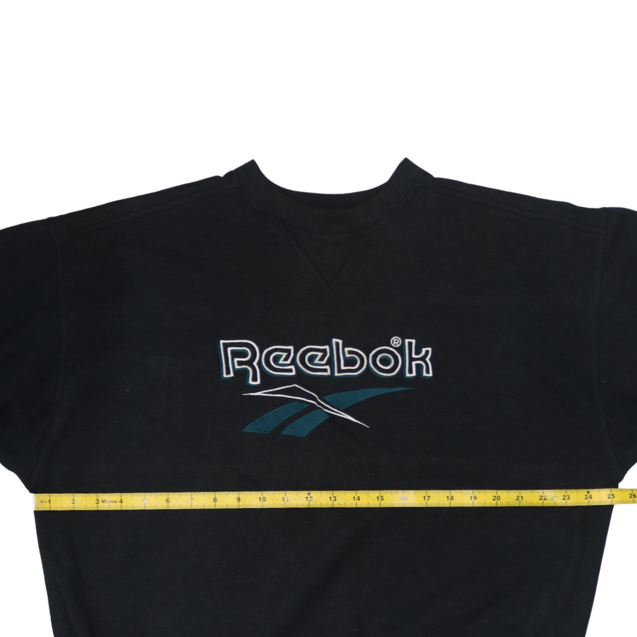 Reebok Mens XL Black Pullover Sweatshirt Vintage Logo Embroidered Sportswear