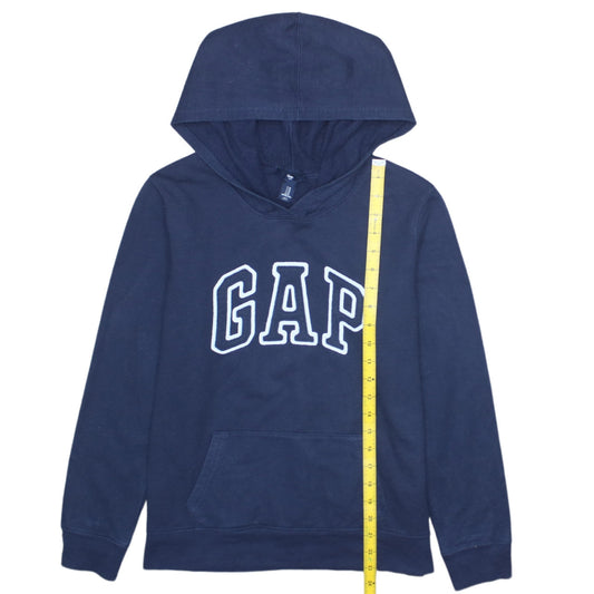 GAP Boys Blue Pullover Hoodie M Cotton Polyester Logo Sweatshirt