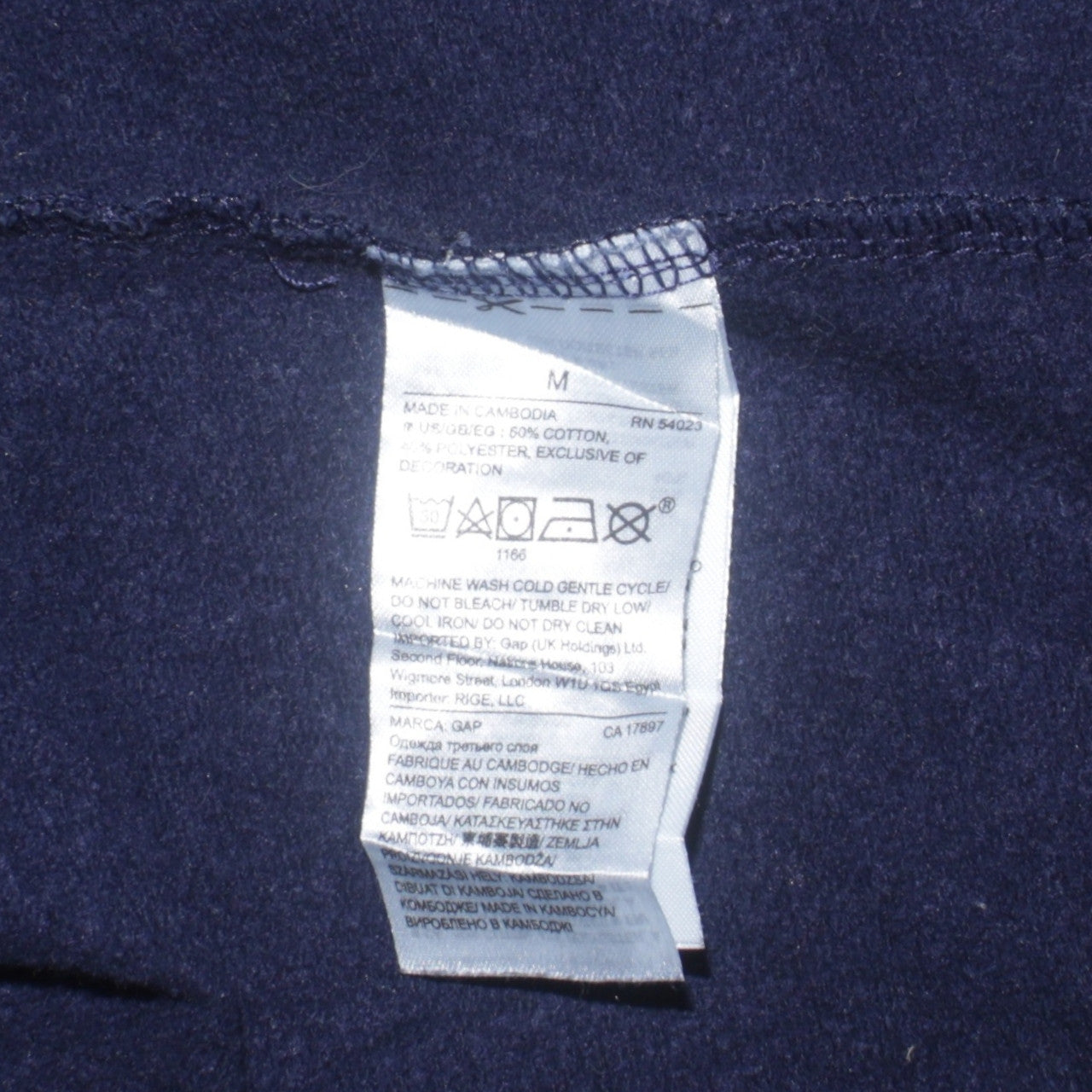 GAP Boys Blue Pullover Hoodie M Cotton Polyester Logo Sweatshirt