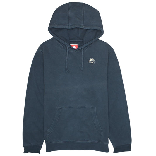 Kappa Mens Blue Pullover Hoodie Large Logo Graphic Hooded Sweatshirt