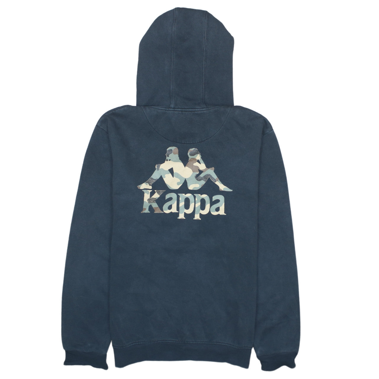 Kappa Mens Blue Pullover Hoodie Large Logo Graphic Hooded Sweatshirt